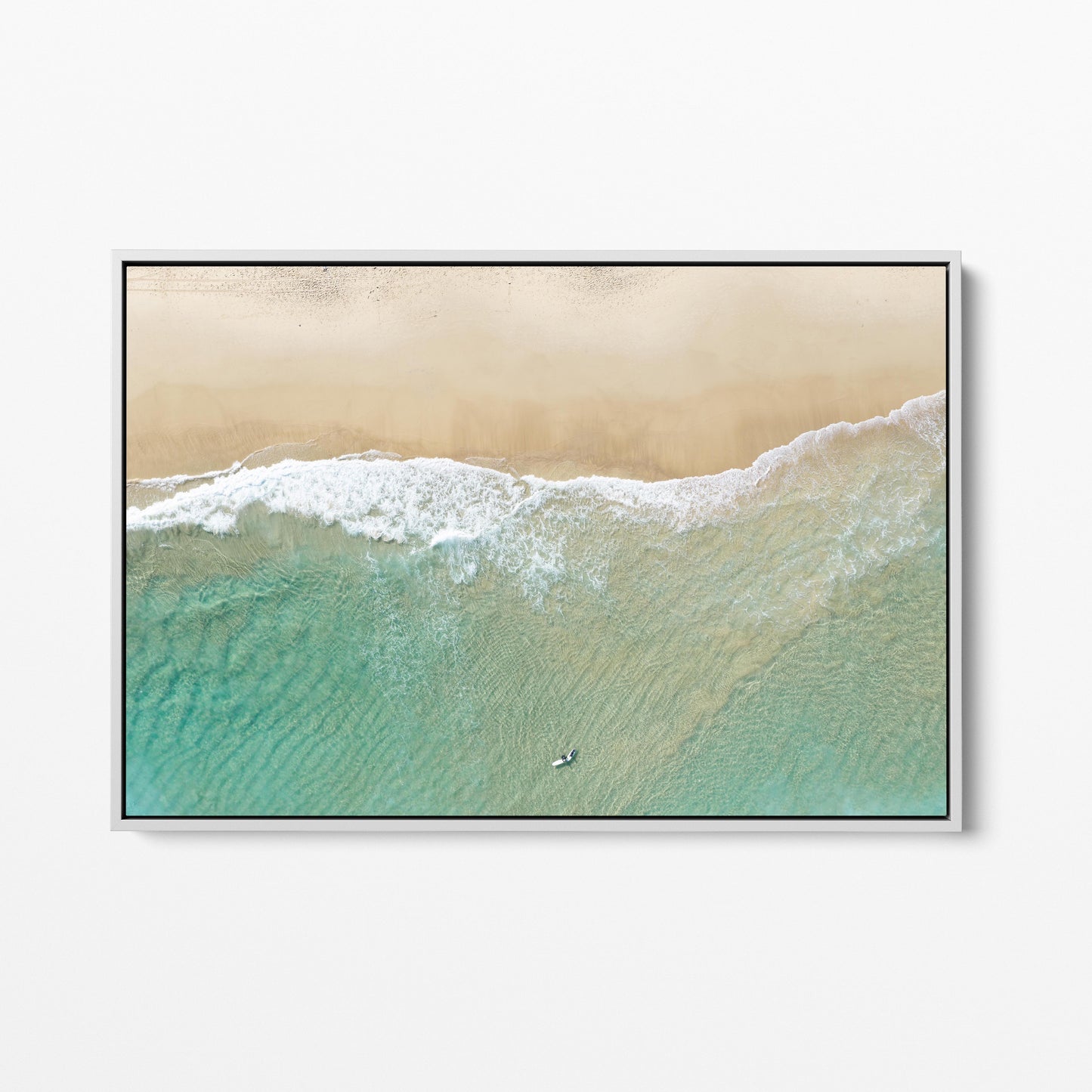Bondi Minimal White Framed Canvas