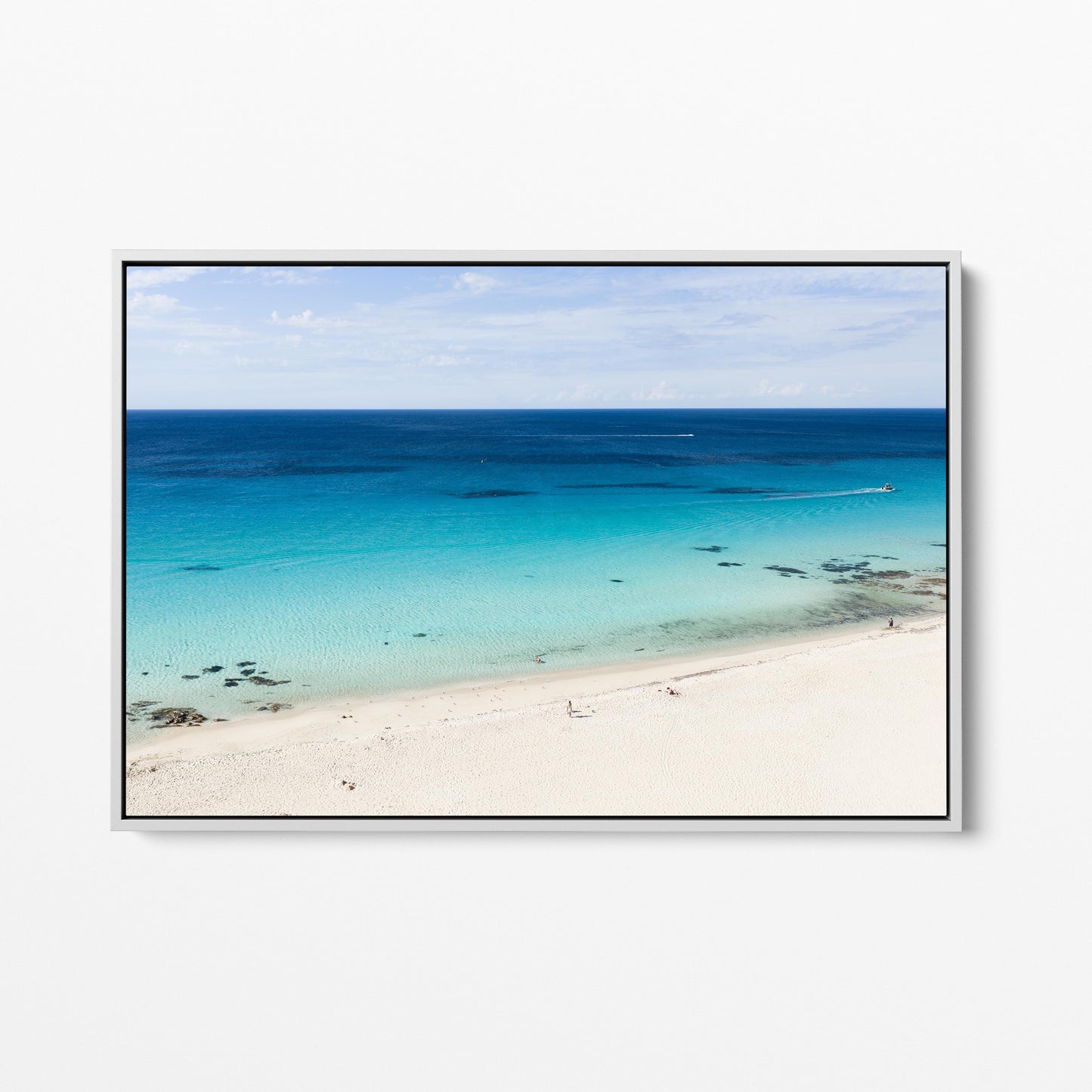 Eagle Bay White Framed Canvas
