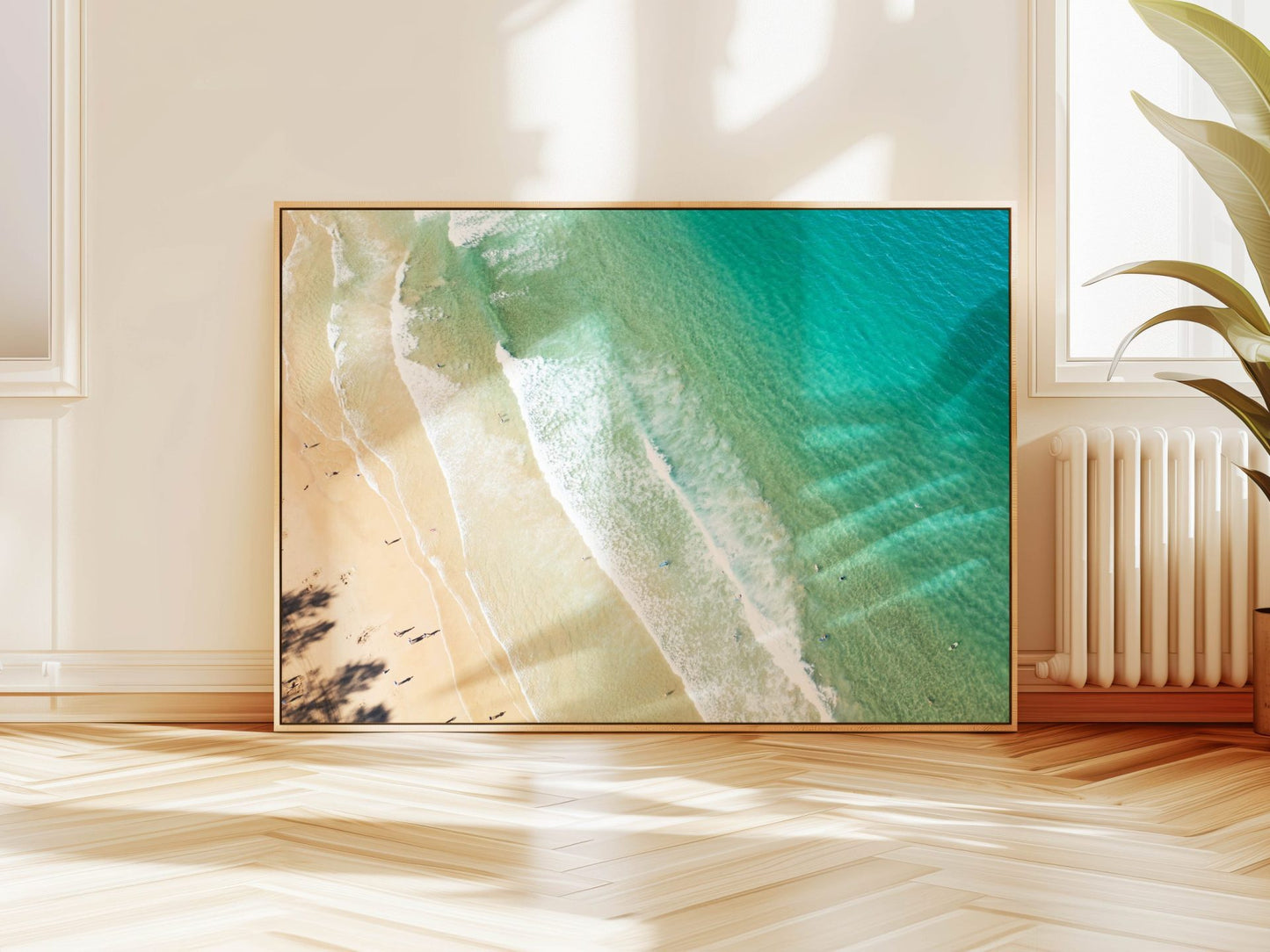 Sea and Sand Framed Canvas Art Manly Beach image 2