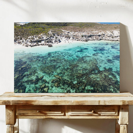 Salmon Bay Framed Canvas Art Rottnest Island