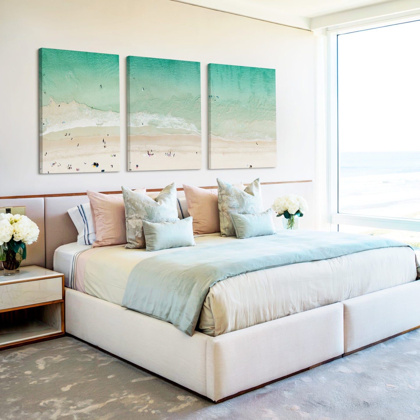 Ocean Photography Three Piece Canvas Wall Art image 1
