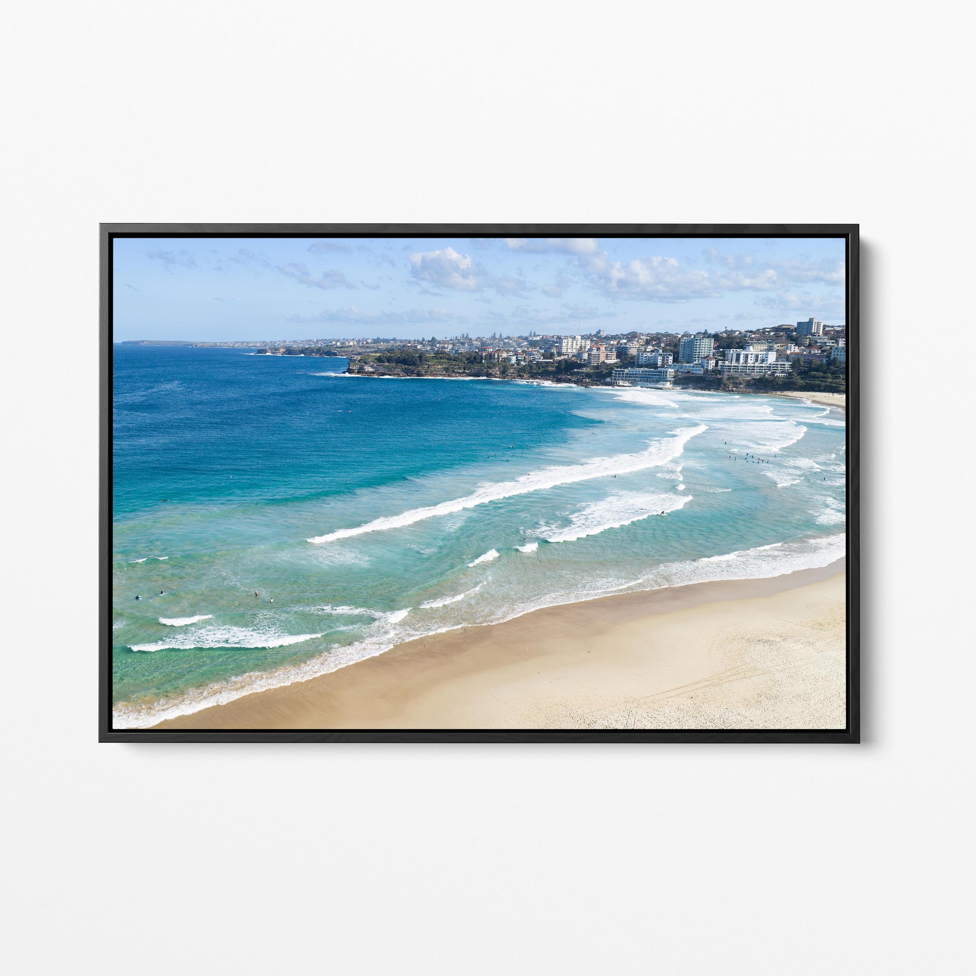 Bondi Beach Black Framed Canvas Print