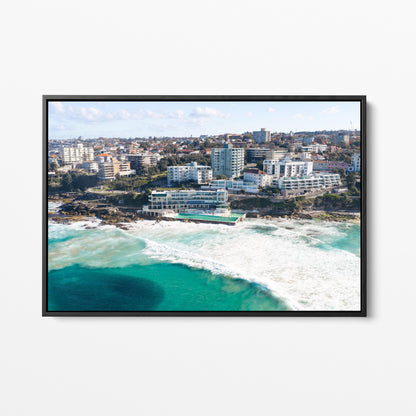 Bondi Icebergs Black Framed Canvas