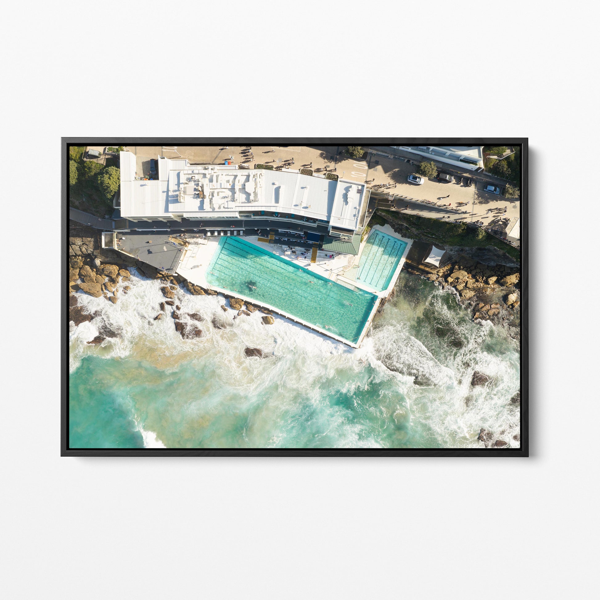 Bondi Icebergs Pool Black Framed Canvas