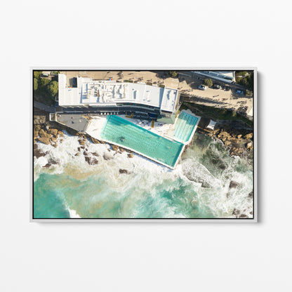 Bondi Icebergs Pool White Framed Canvas