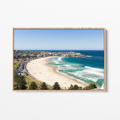 Bondi Beach Oak Framed Canvas Sydney NSW