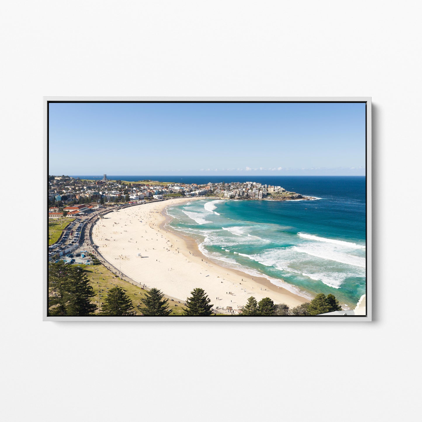 Bondi Beach White Framed Canvas Sydney NSW