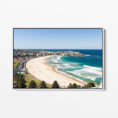 Bondi Beach White Framed Canvas Sydney NSW