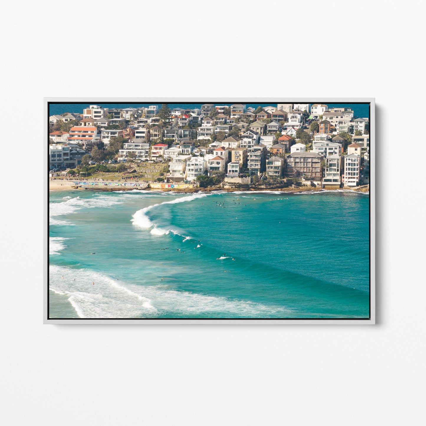 North Bondi White Framed Canvas
