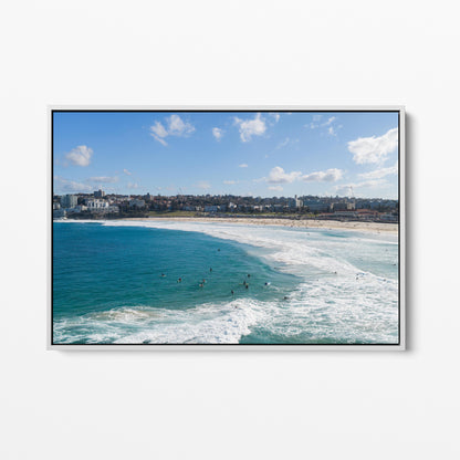 Bondi Beach White Framed Canvas