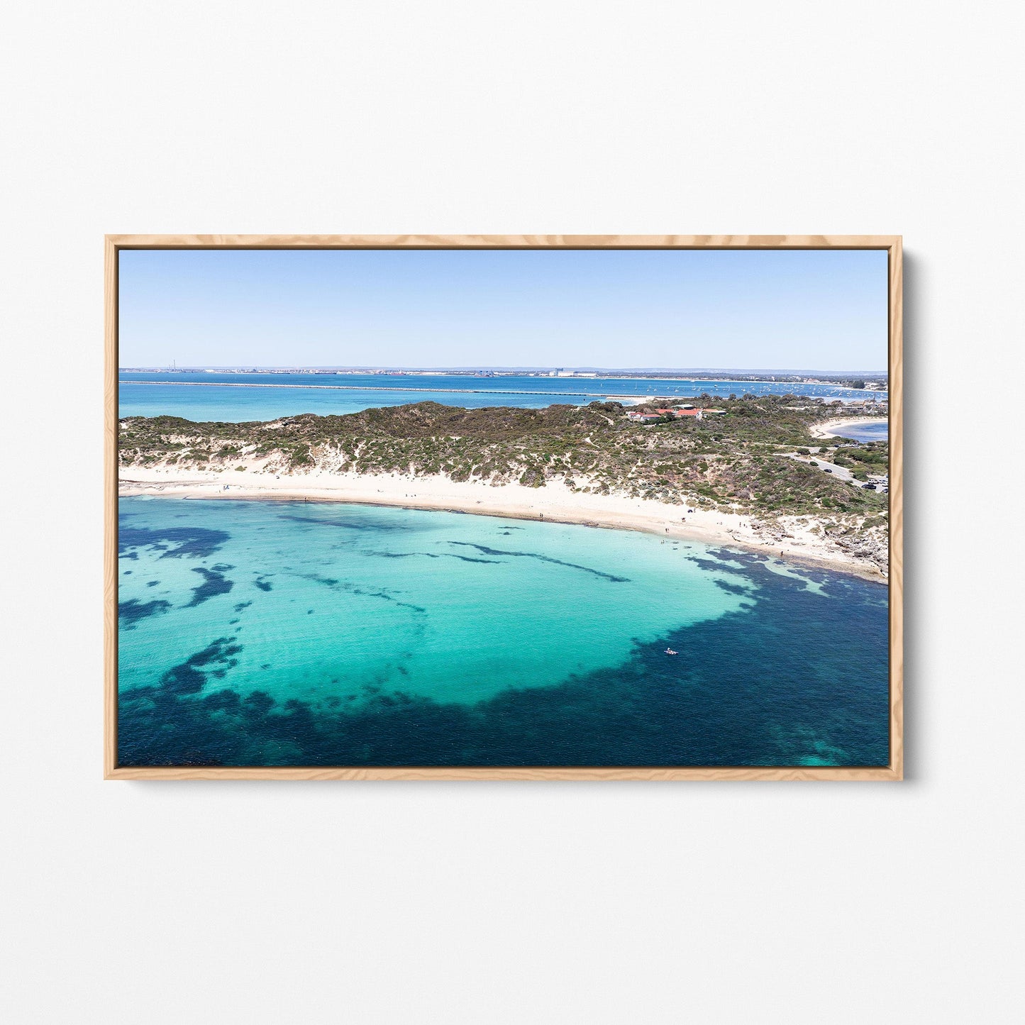 Point Peron oak framed canvas
