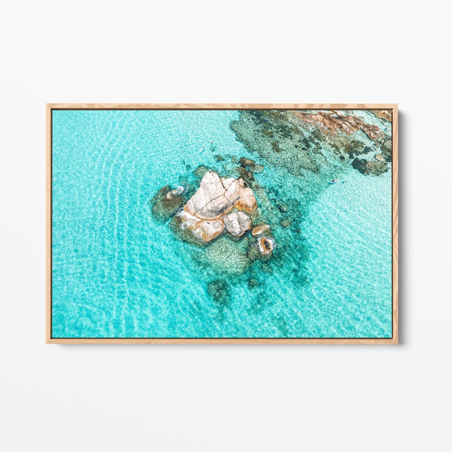 Gannet Rock oak framed canvas