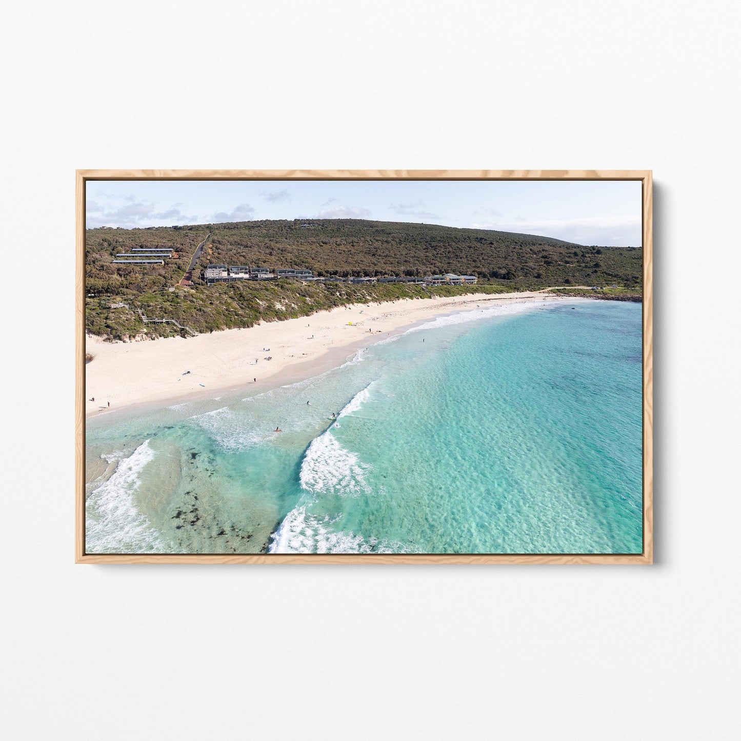 Smiths Beach Yallingup oak framed canvas