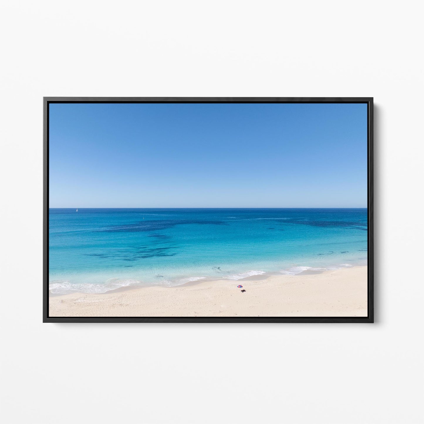 Eagle Bay ocean black framed canvas
