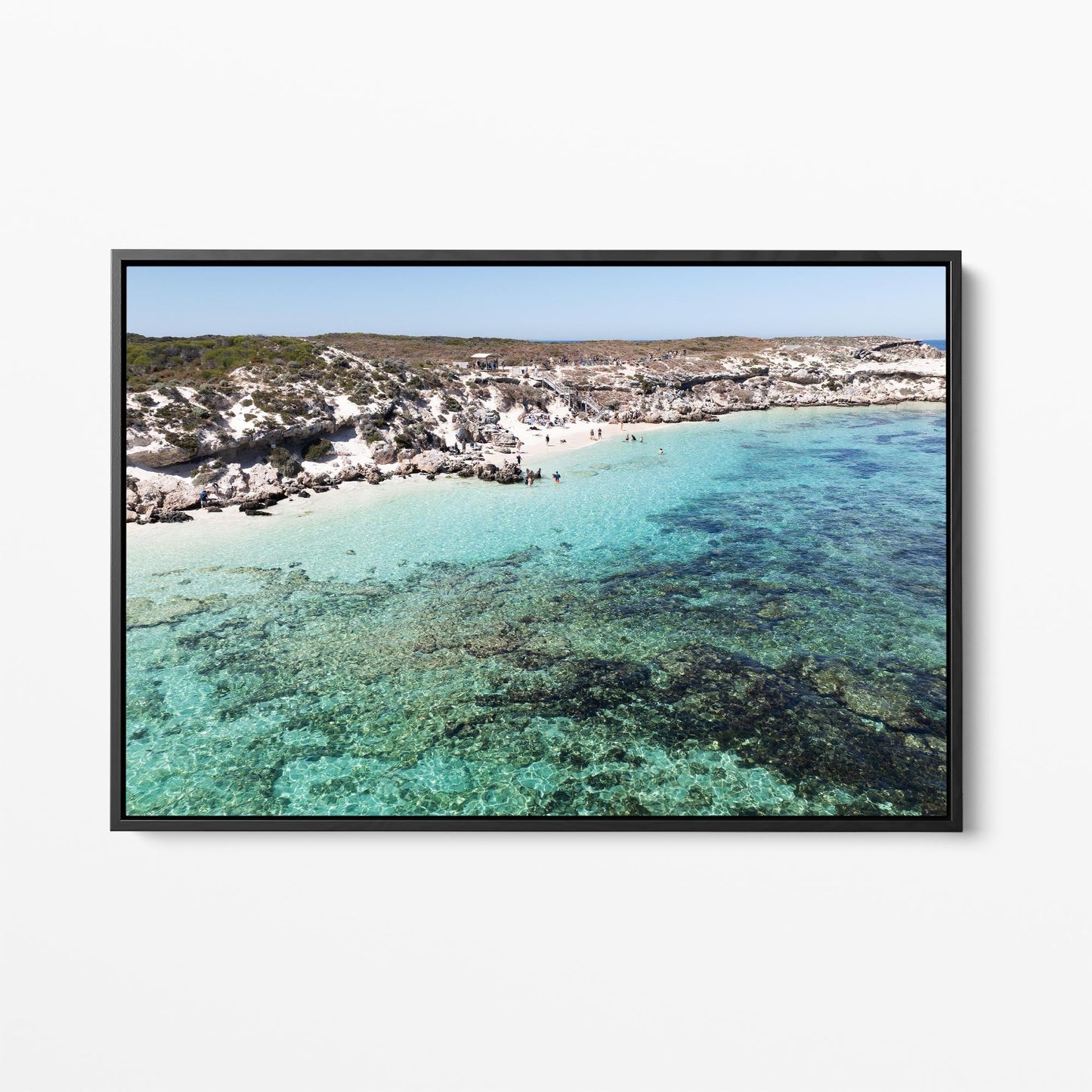 Salmon Bay black framed canvas