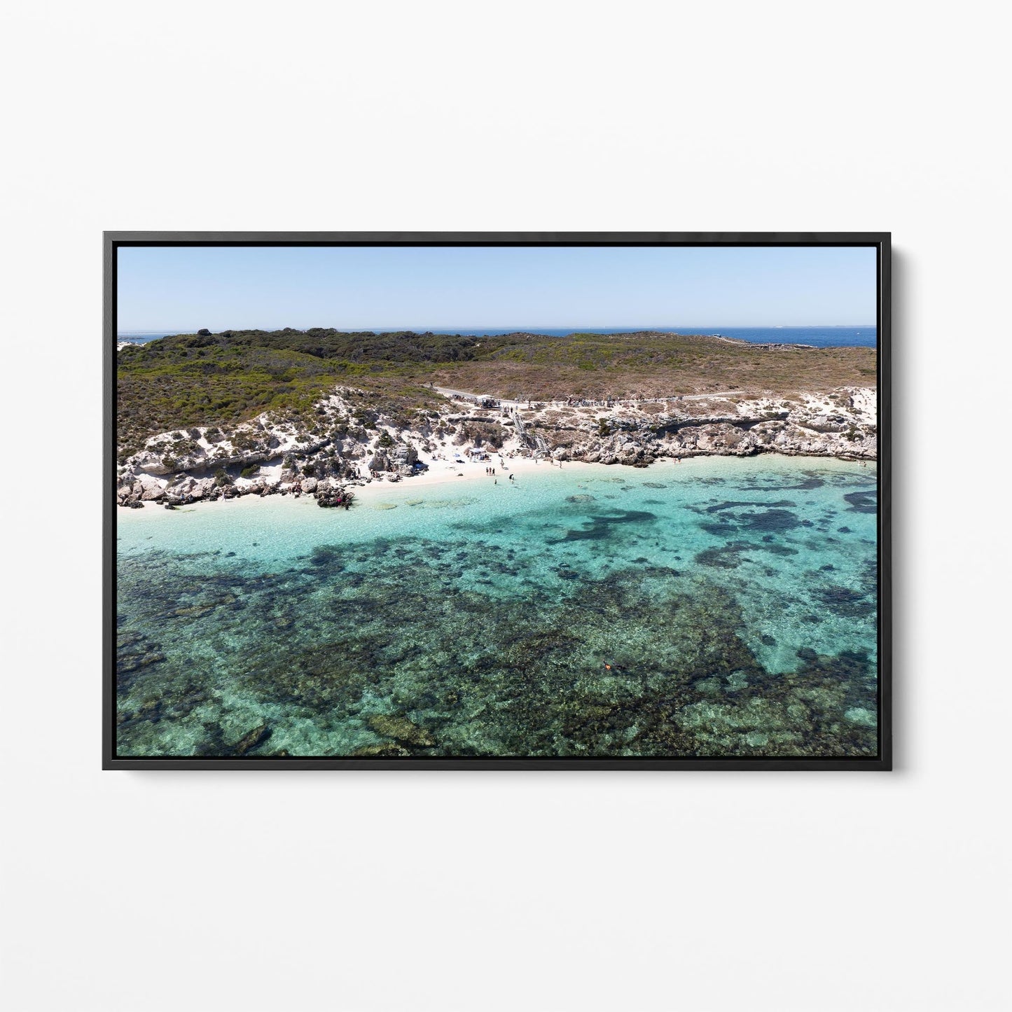 Salmon Bay black framed canvas