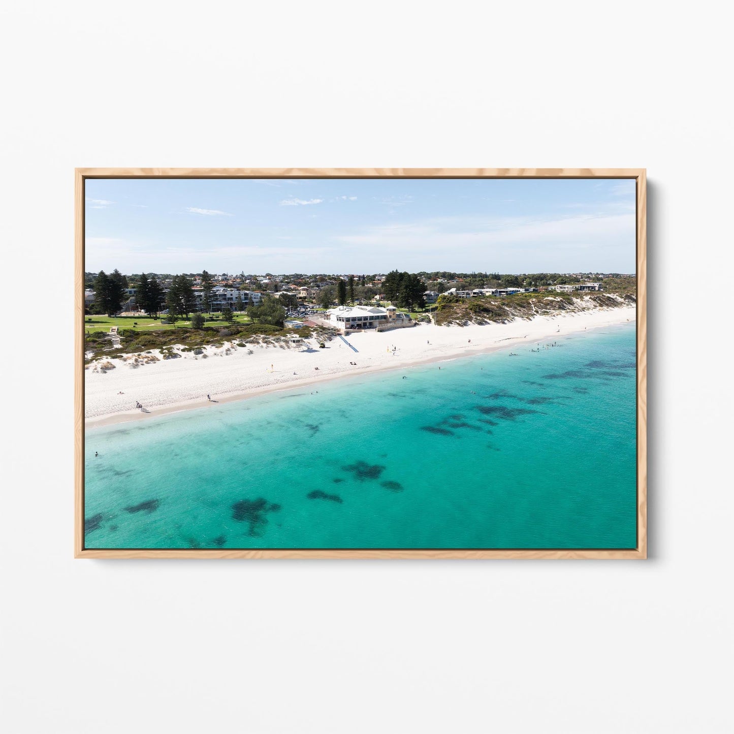 Mullaloo Beach oak framed canvas