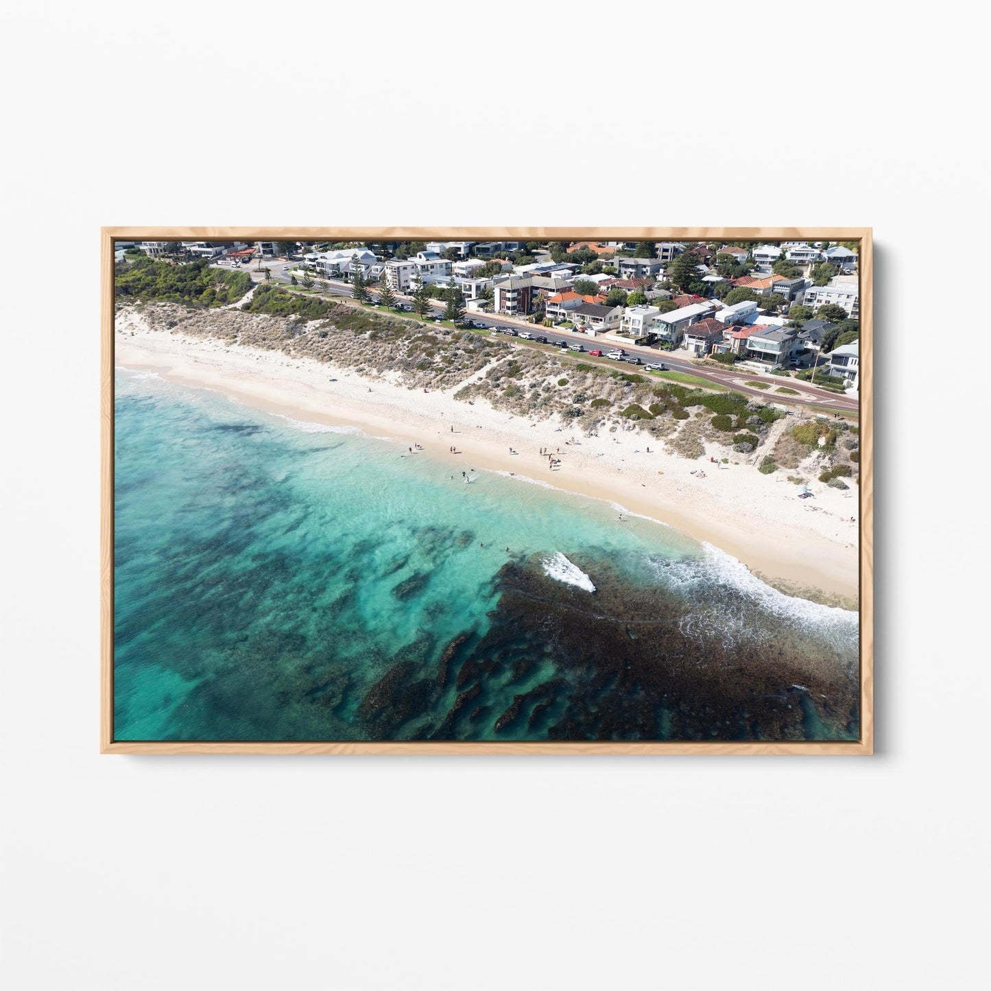 Grant Street Beach oak framed canvas