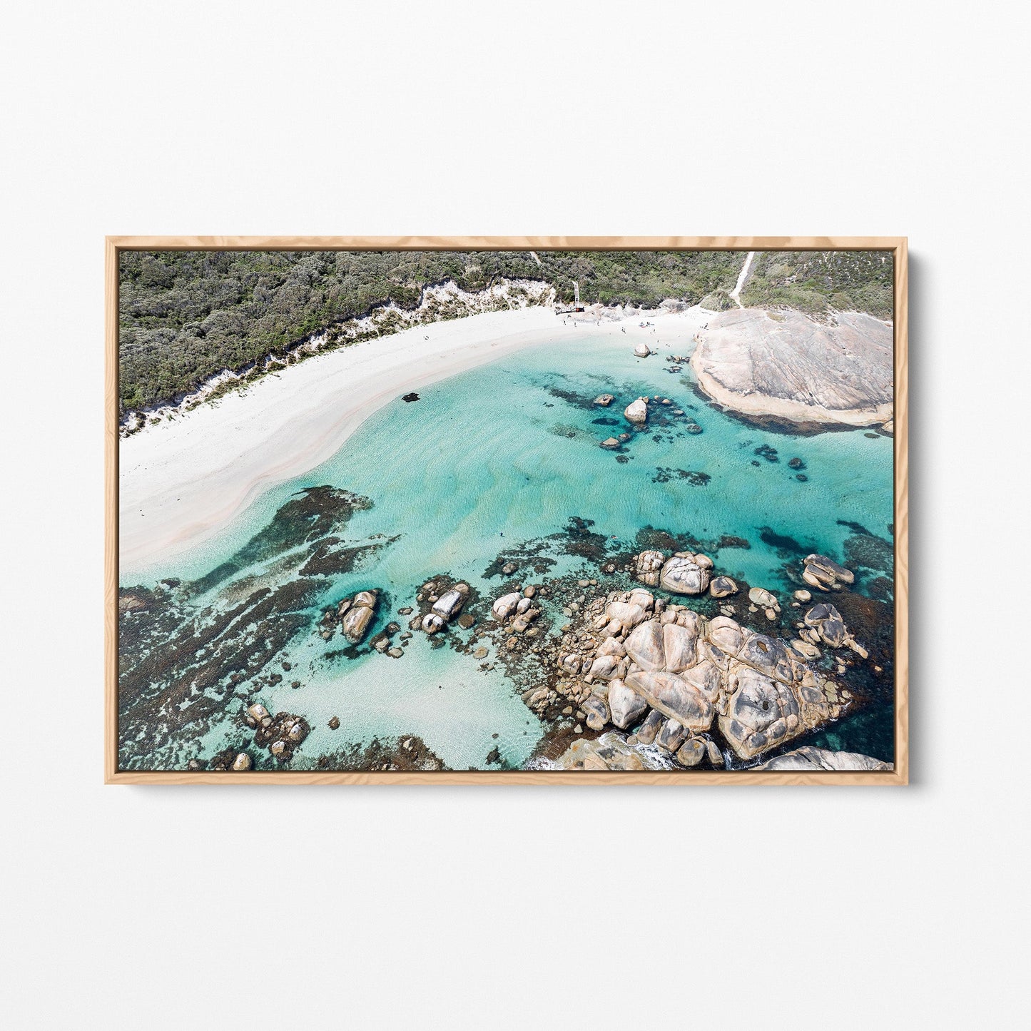 Greens Pool oak framed canvas