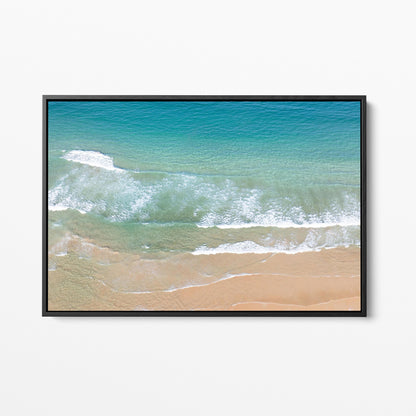 Manly Beach ocean black framed canvas