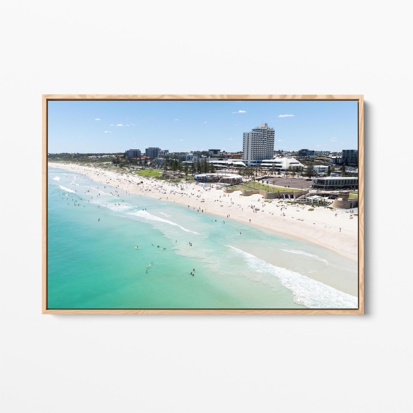 Scarborough Beach oak framed canvas
