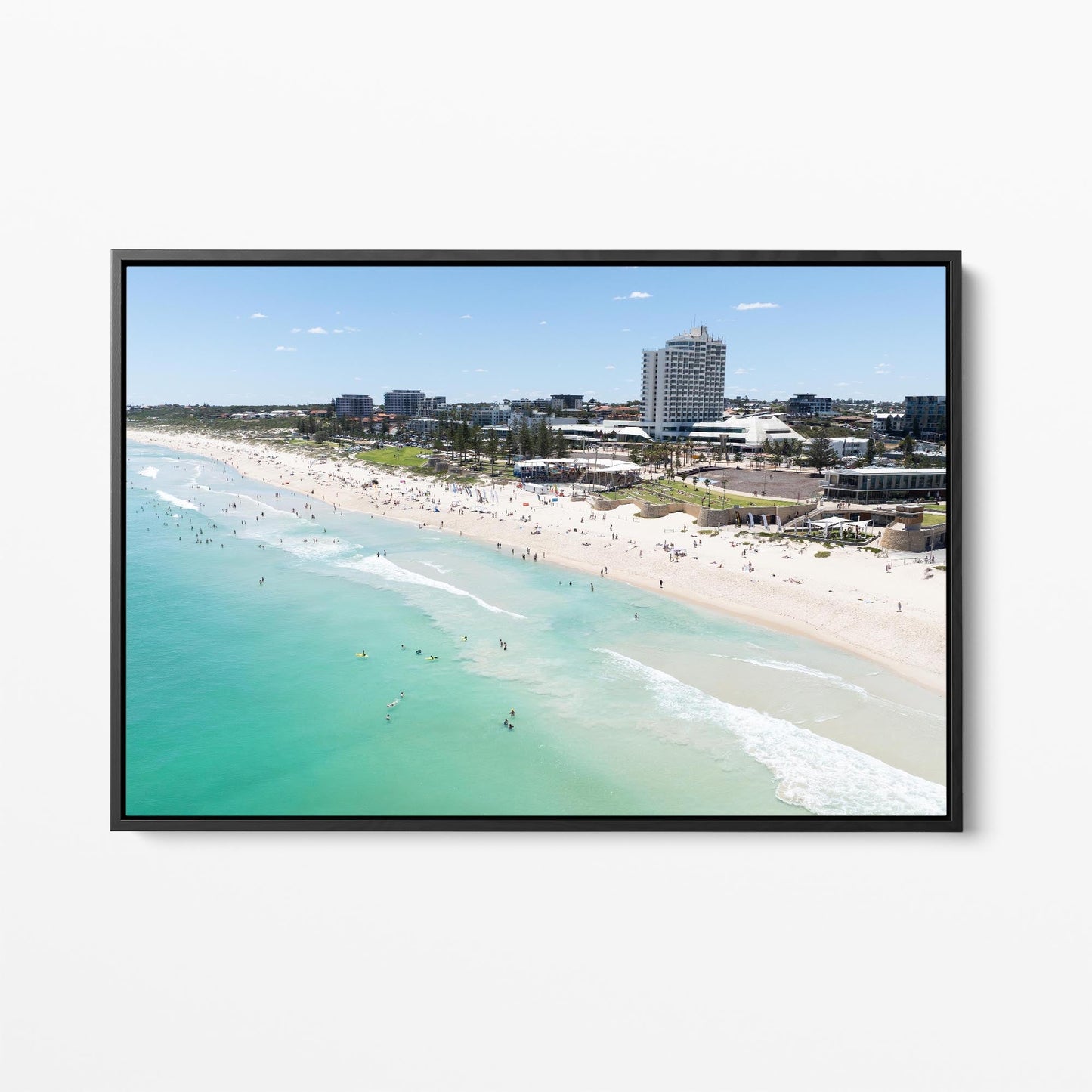 Scarborough Beach black framed canvas