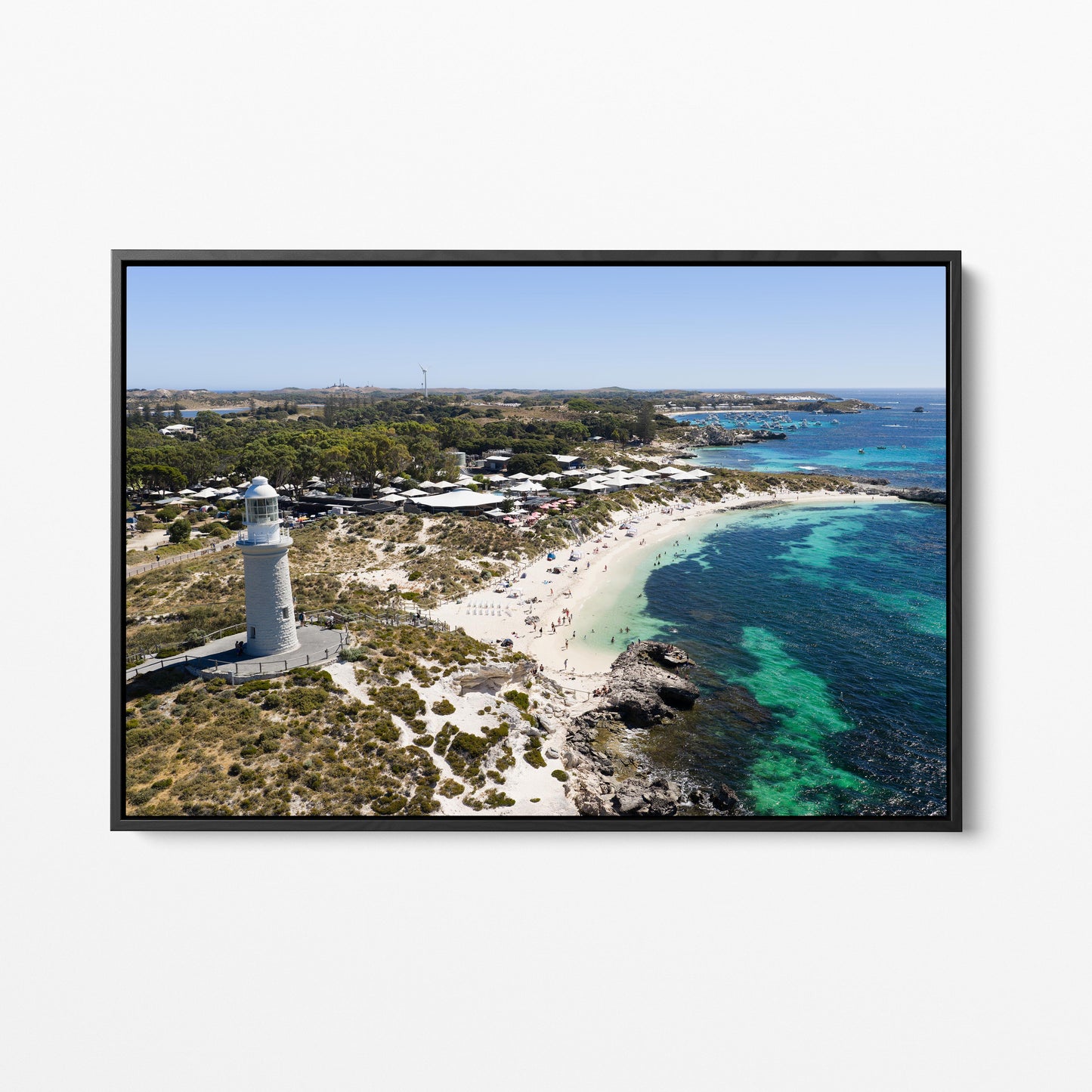 Bathurst Lighthouse Black Framed Canvas