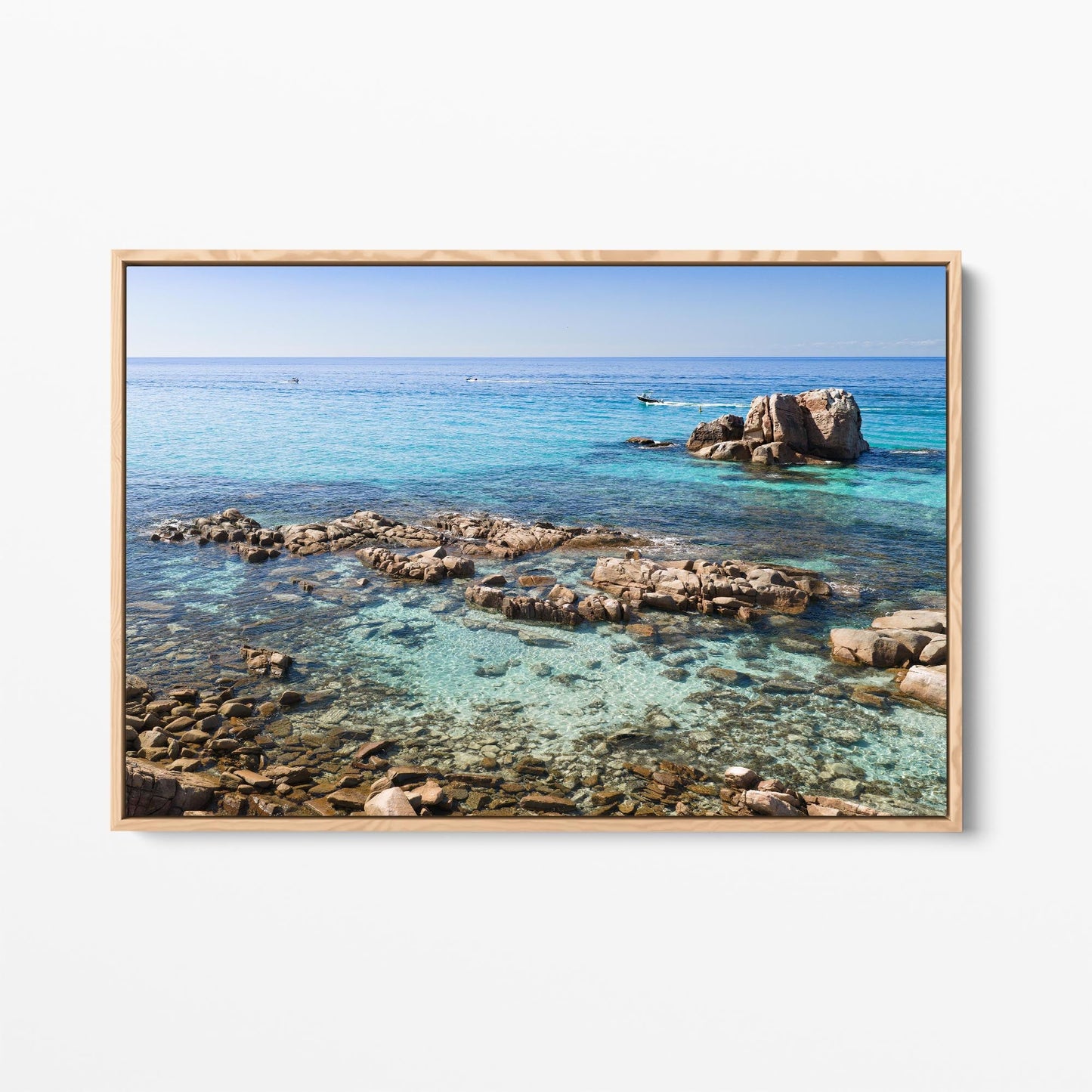 Gannet Rocks oak framed canvas
