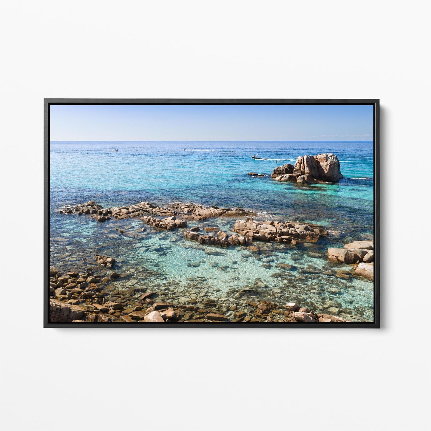 Gannet Rocks black framed canvas
