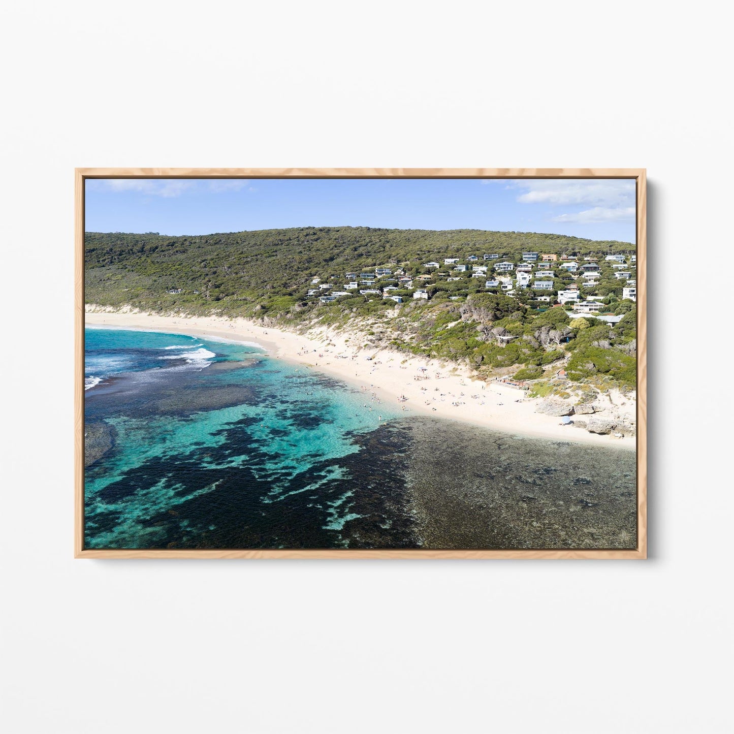 Yallingup Beach oak framed canvas