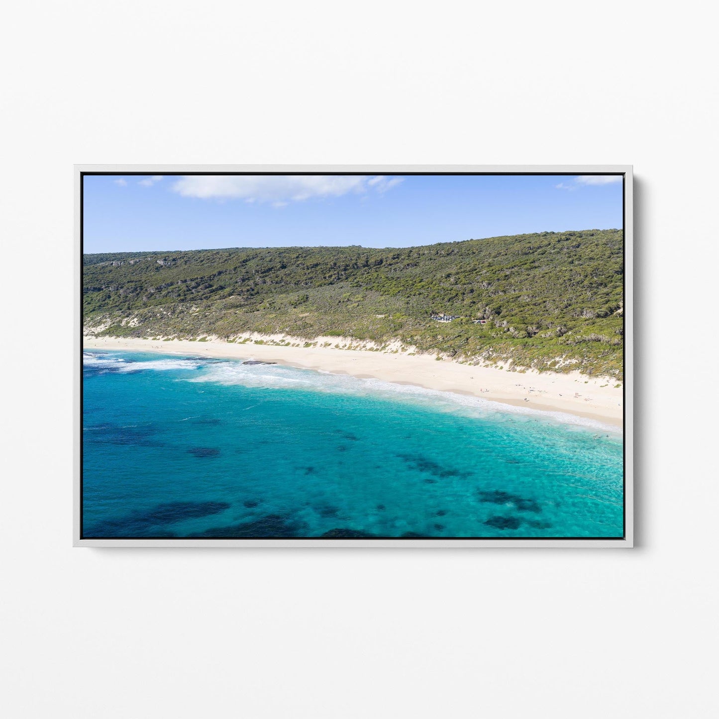 Yallingup Beach white framed canvas
