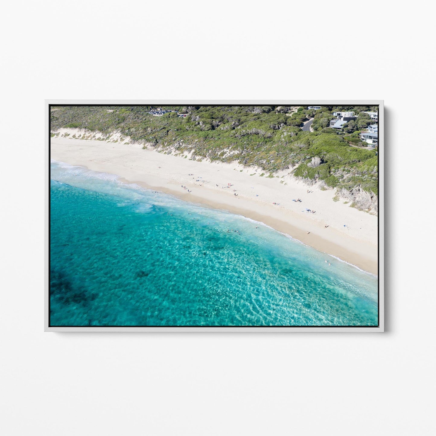 Yallingup coastline white framed canvas