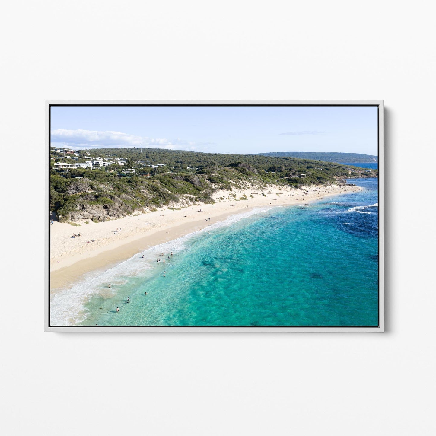 Yallingup Beach white framed canvas