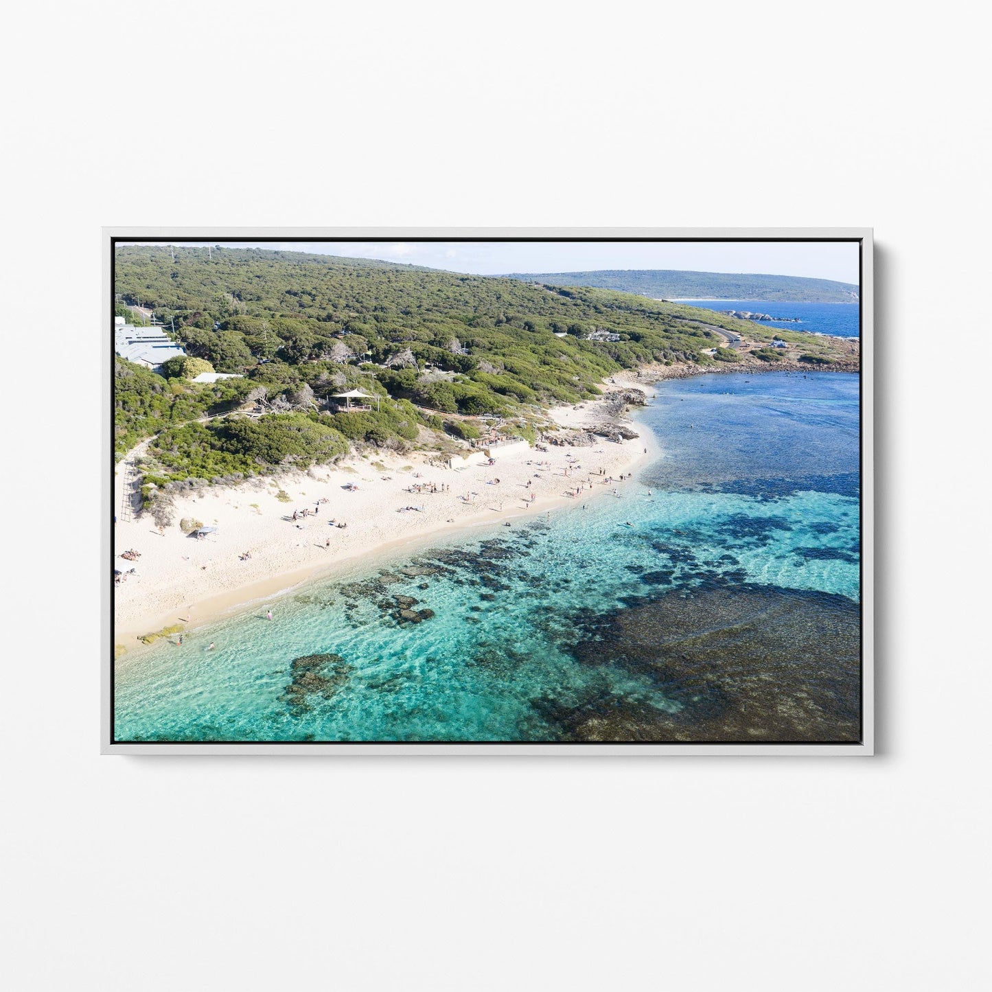Yallingup coast white framed canvas