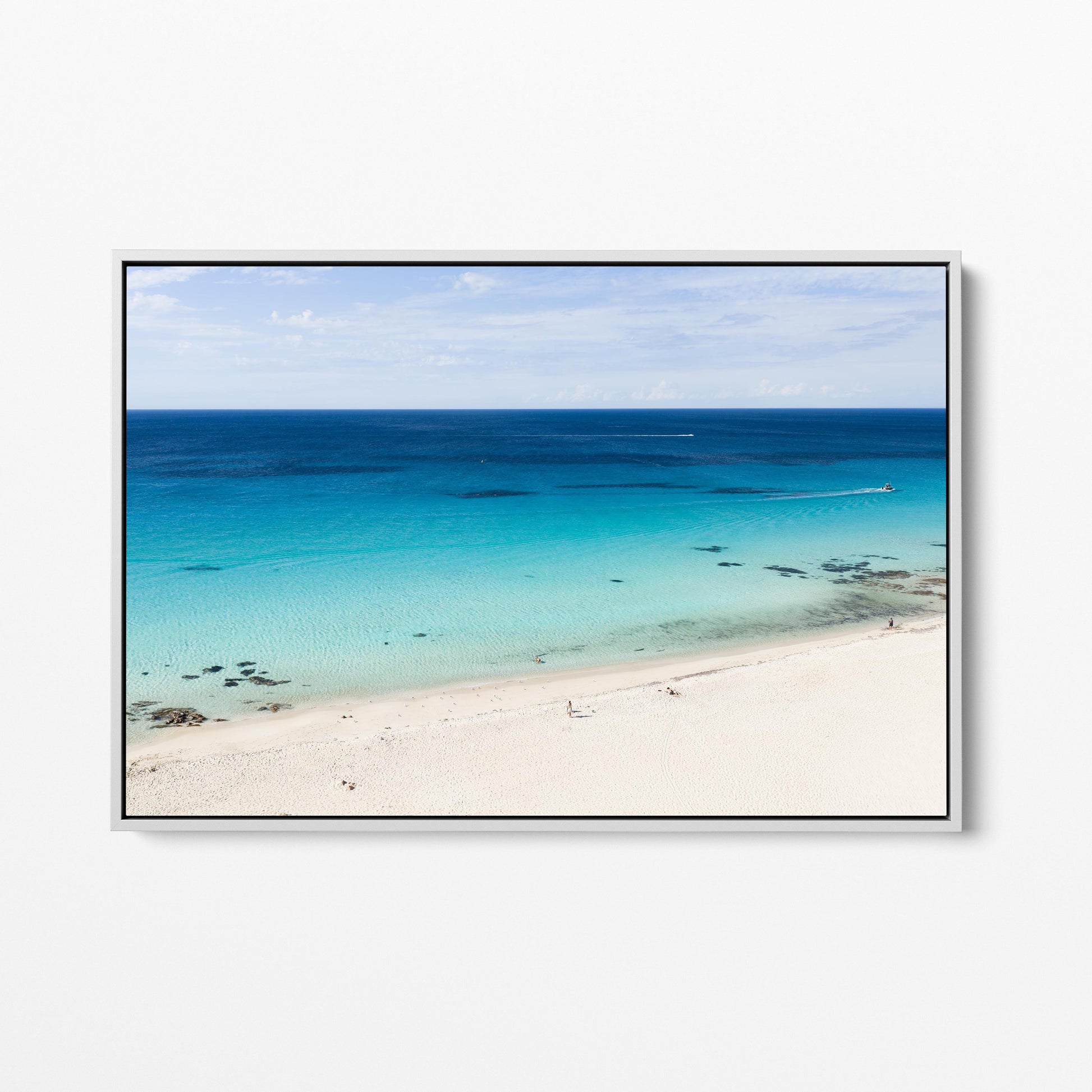 Eagle Bay White Framed Canvas