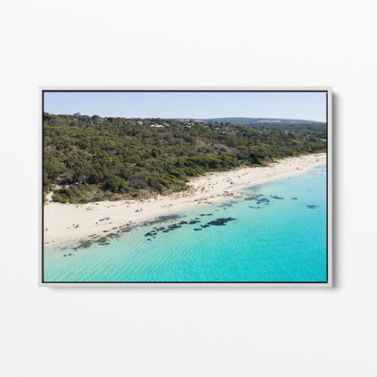 Eagle Bay Beach White Framed Canvas