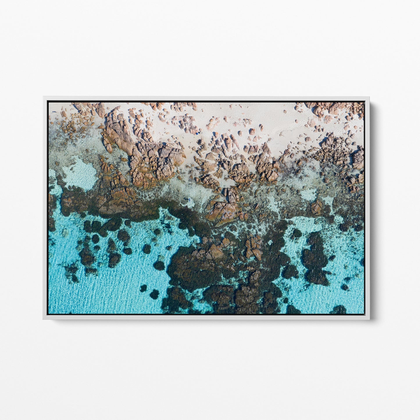 Eagle Bay Reef White Framed Canvas