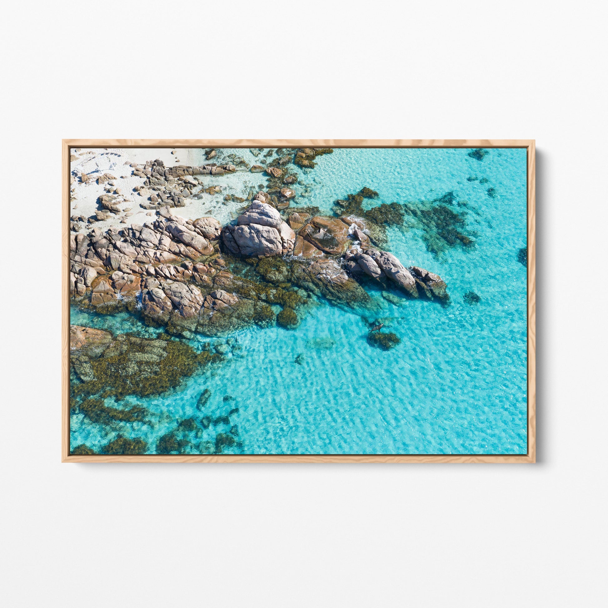 Eagle Bay Granite Oak Framed Canvas