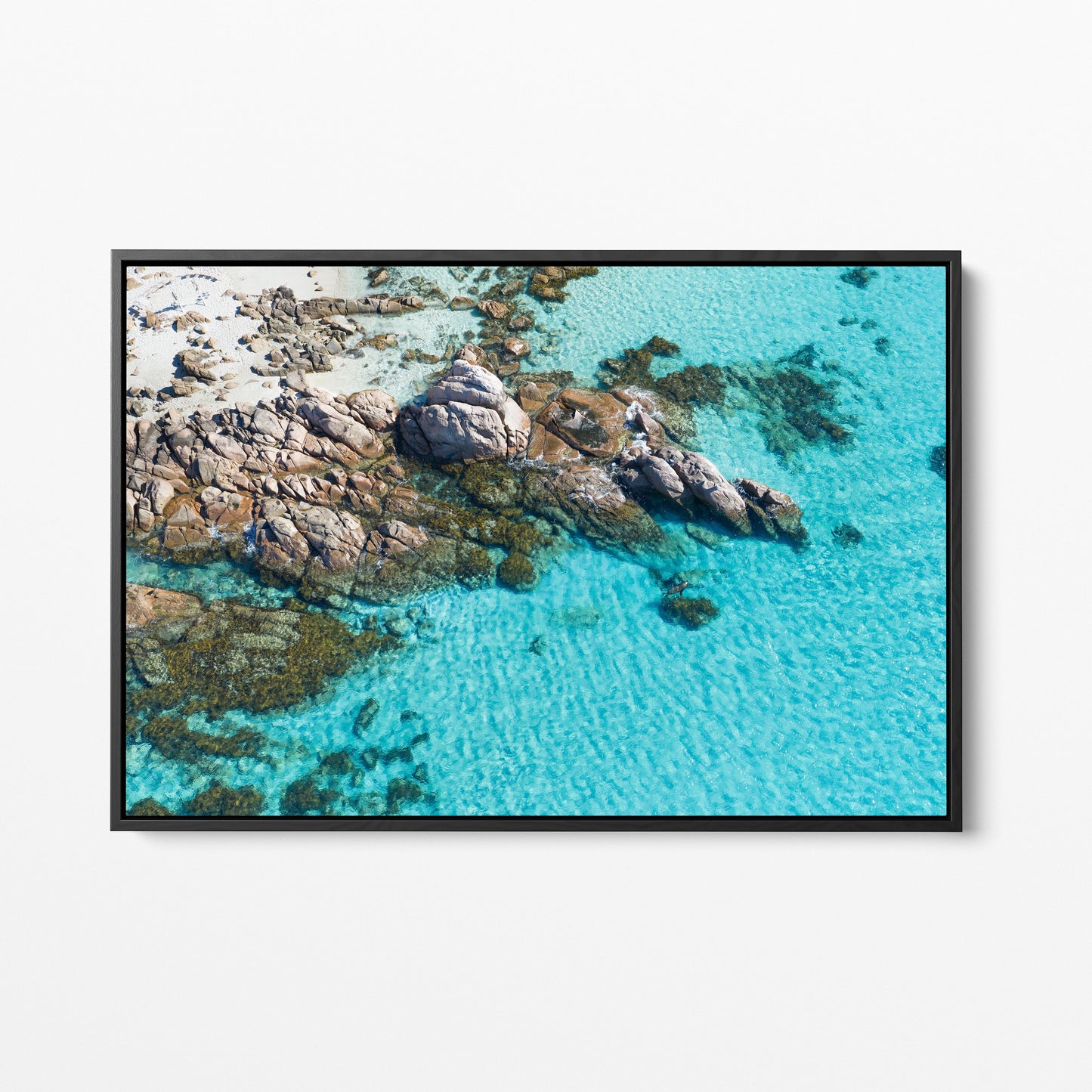 Eagle Bay Granite Black Framed Canvas