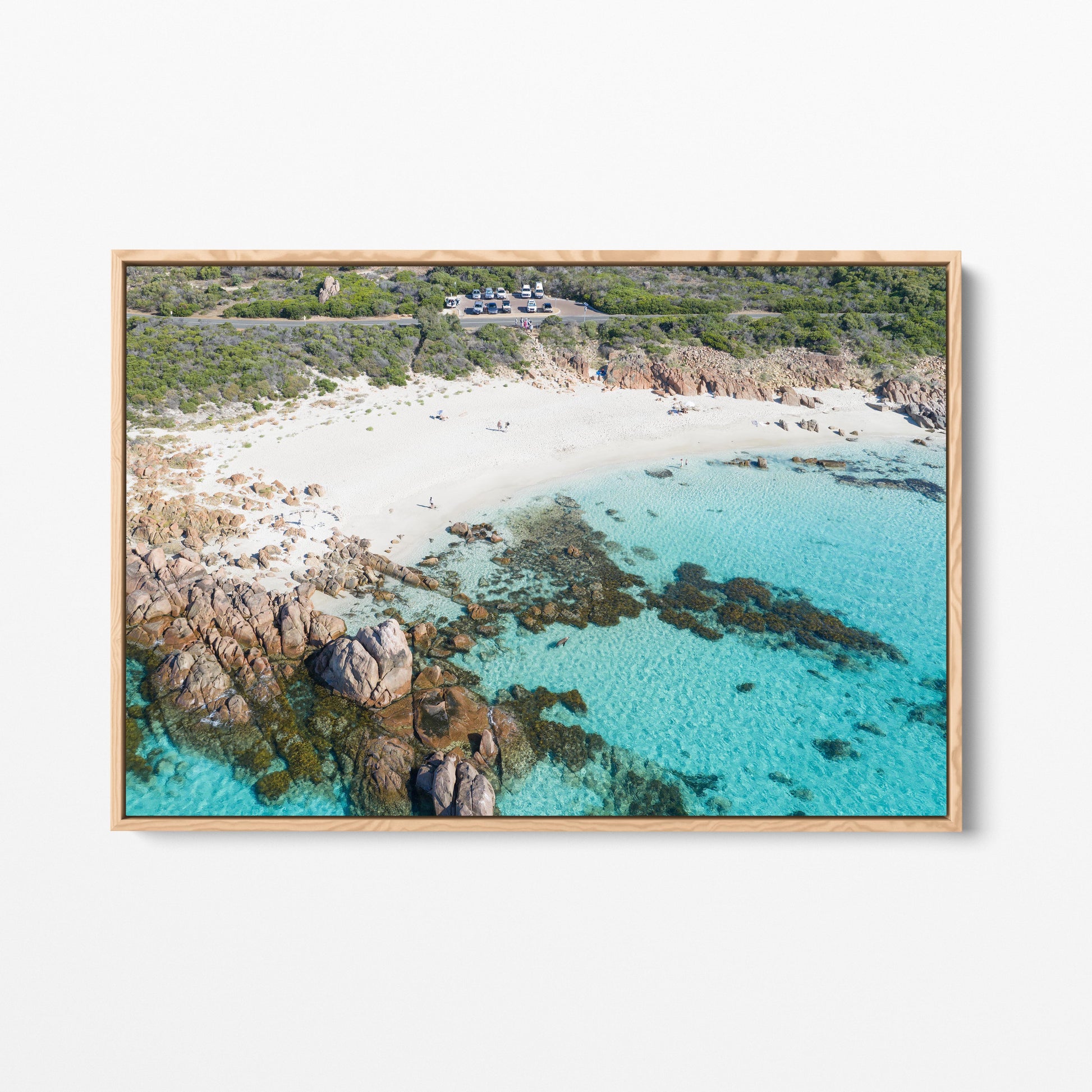 Eagle Bay Cove Oak Framed Canvas