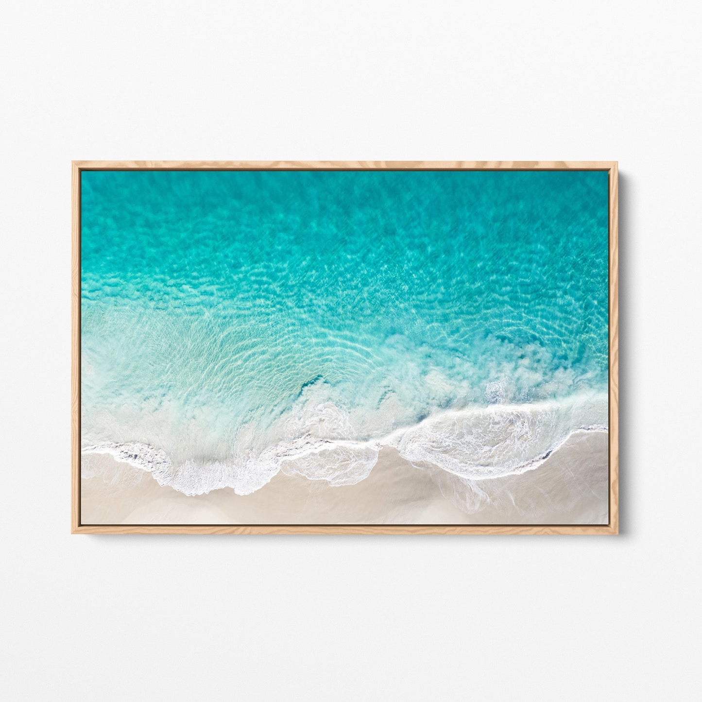 Alkimos ocean waves oak framed canvas
