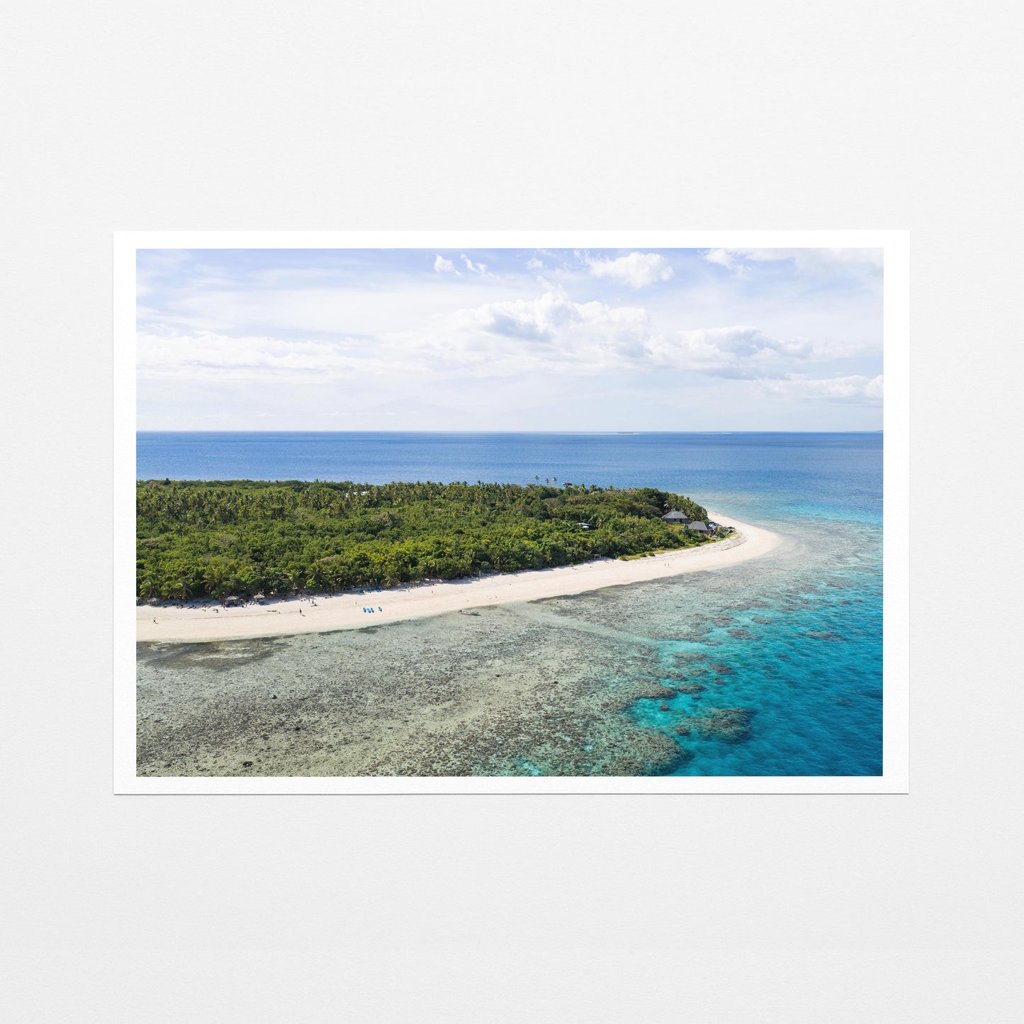 Serenity Island reef flat and sand spit in Fiji on fine art paper