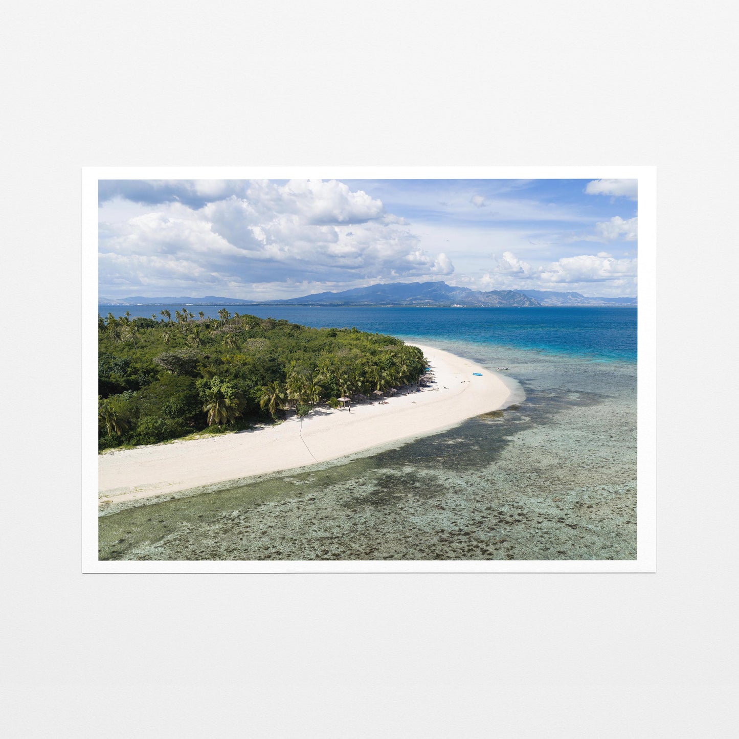 Serenity Island sandspit in Fiji on fine art paper