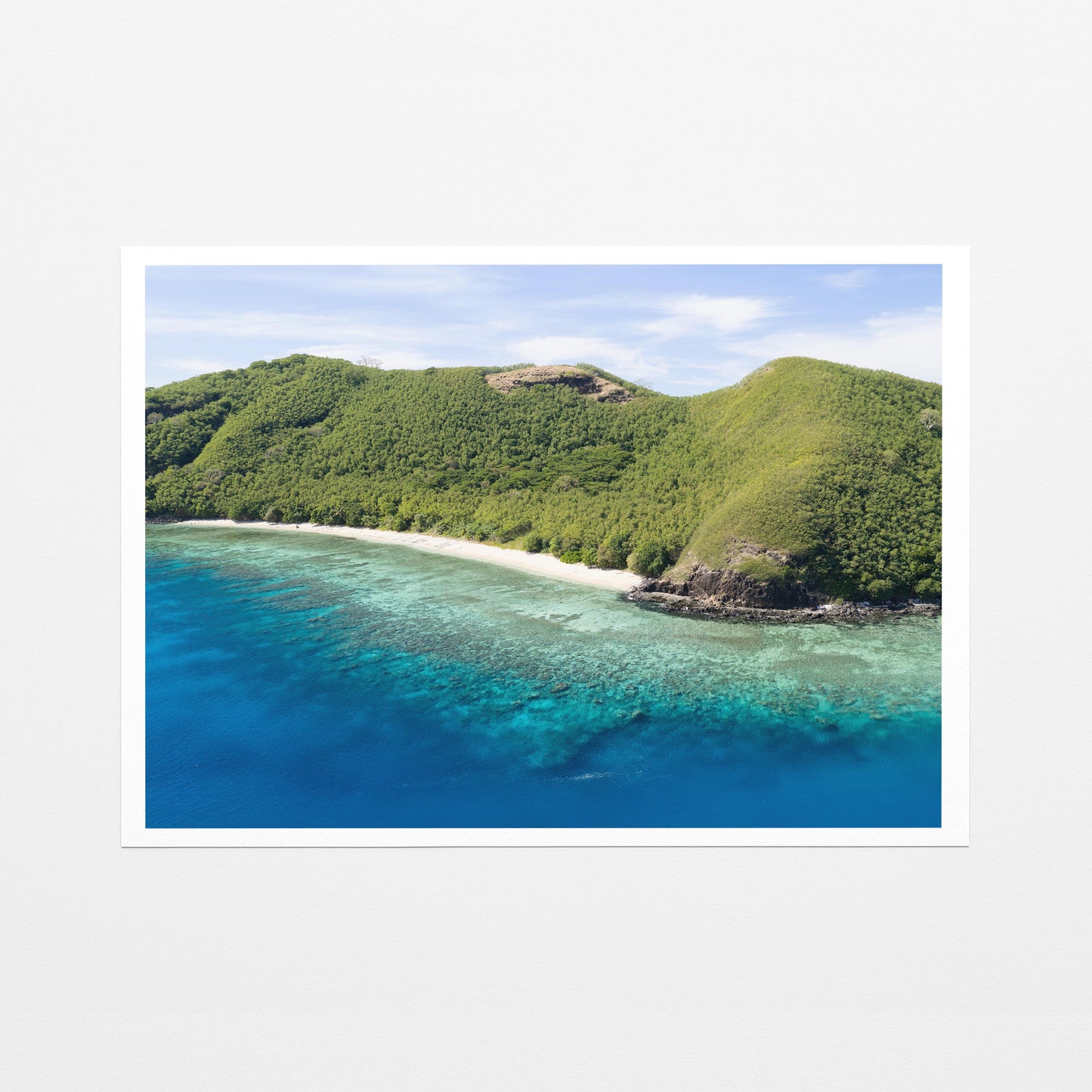 The rocky point at Manta Ray Island in Fiji on fine art paper