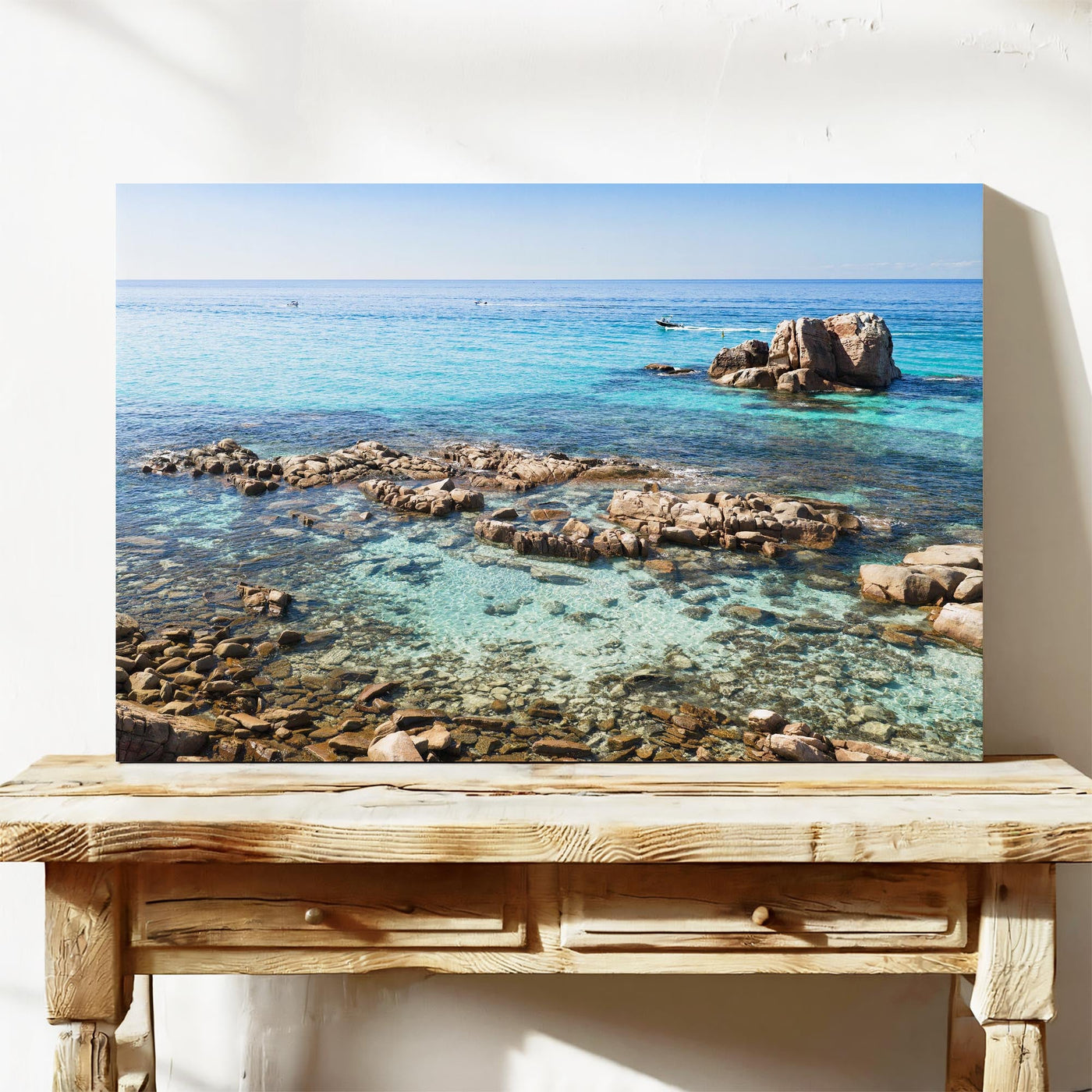 Gannet Rocks framed aerial wall art Geographe Bay