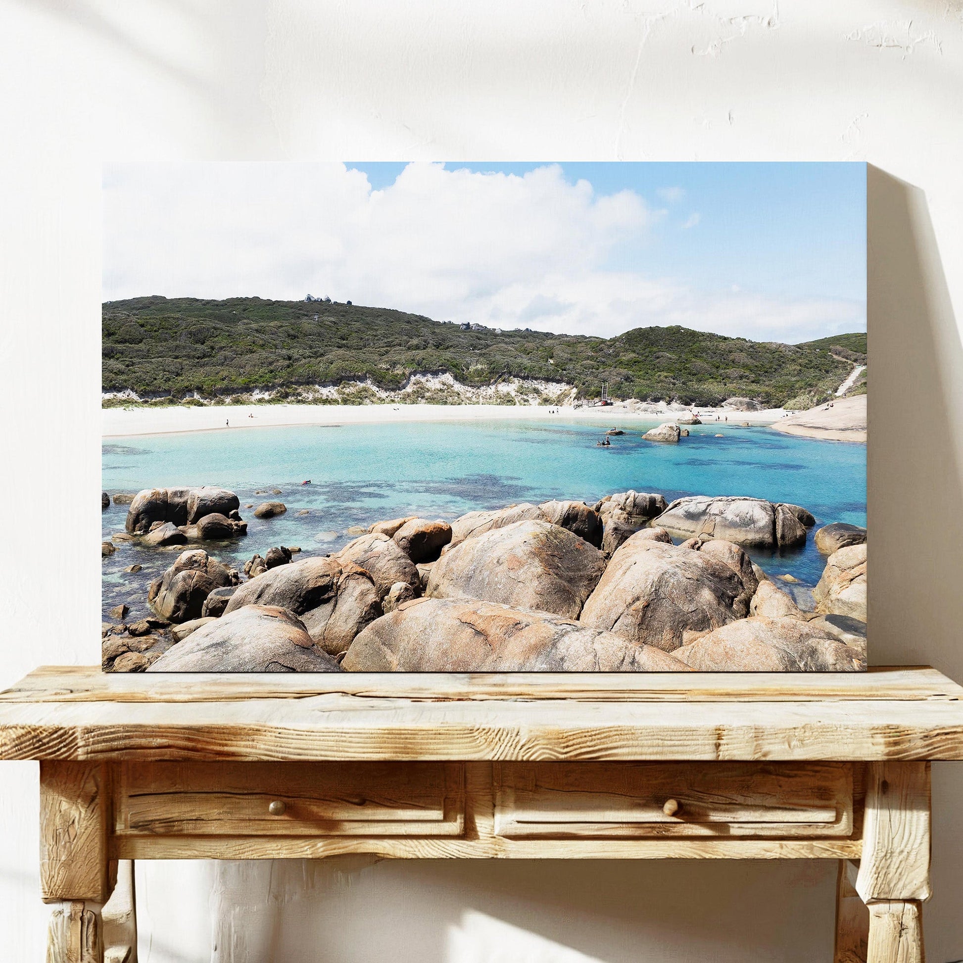 Greens Pool granite boulders aerial canvas wall art Denmark WA