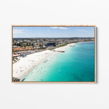 Sorrento Beach Oak Framed Canvas Perth