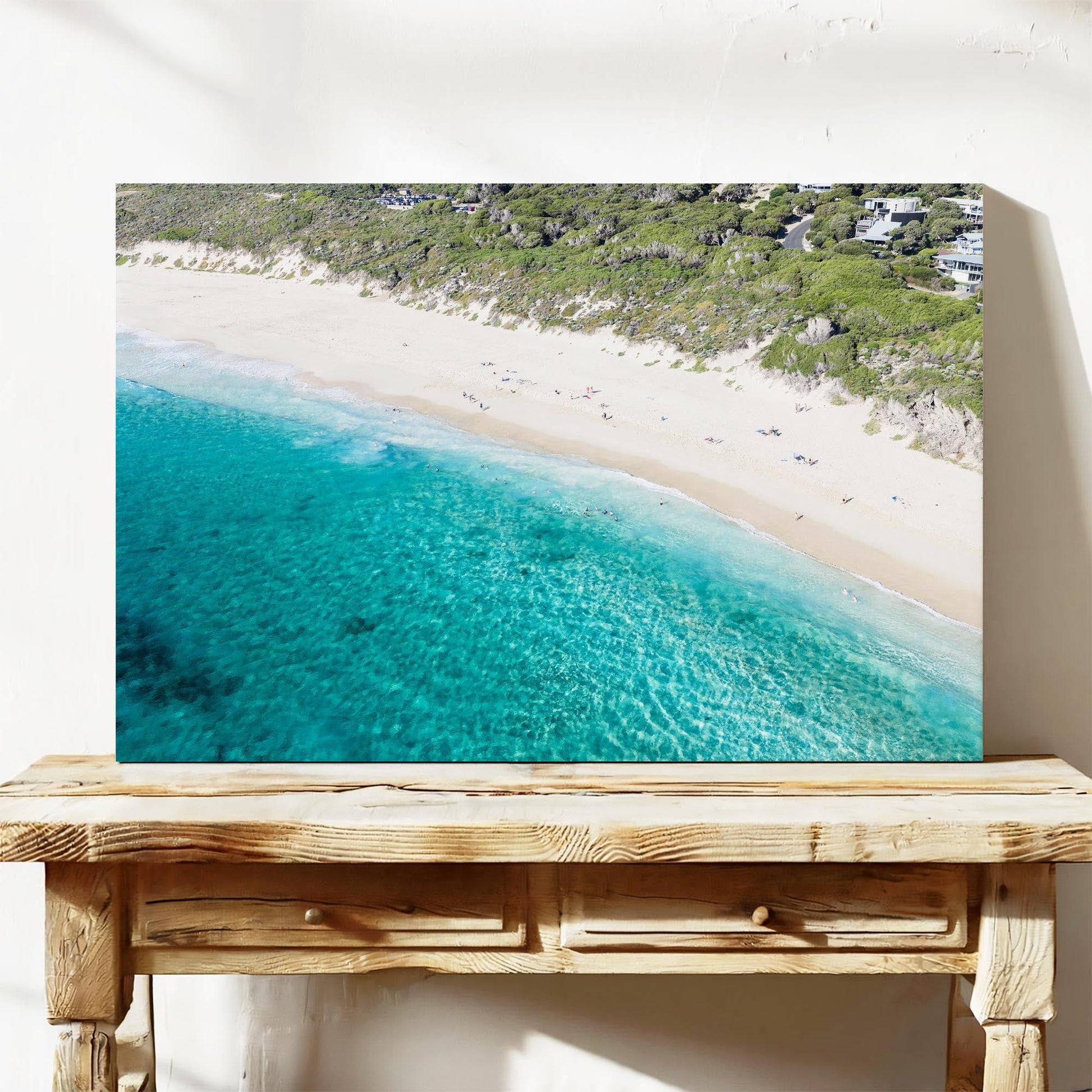 Yallingup coastline framed aerial print WA