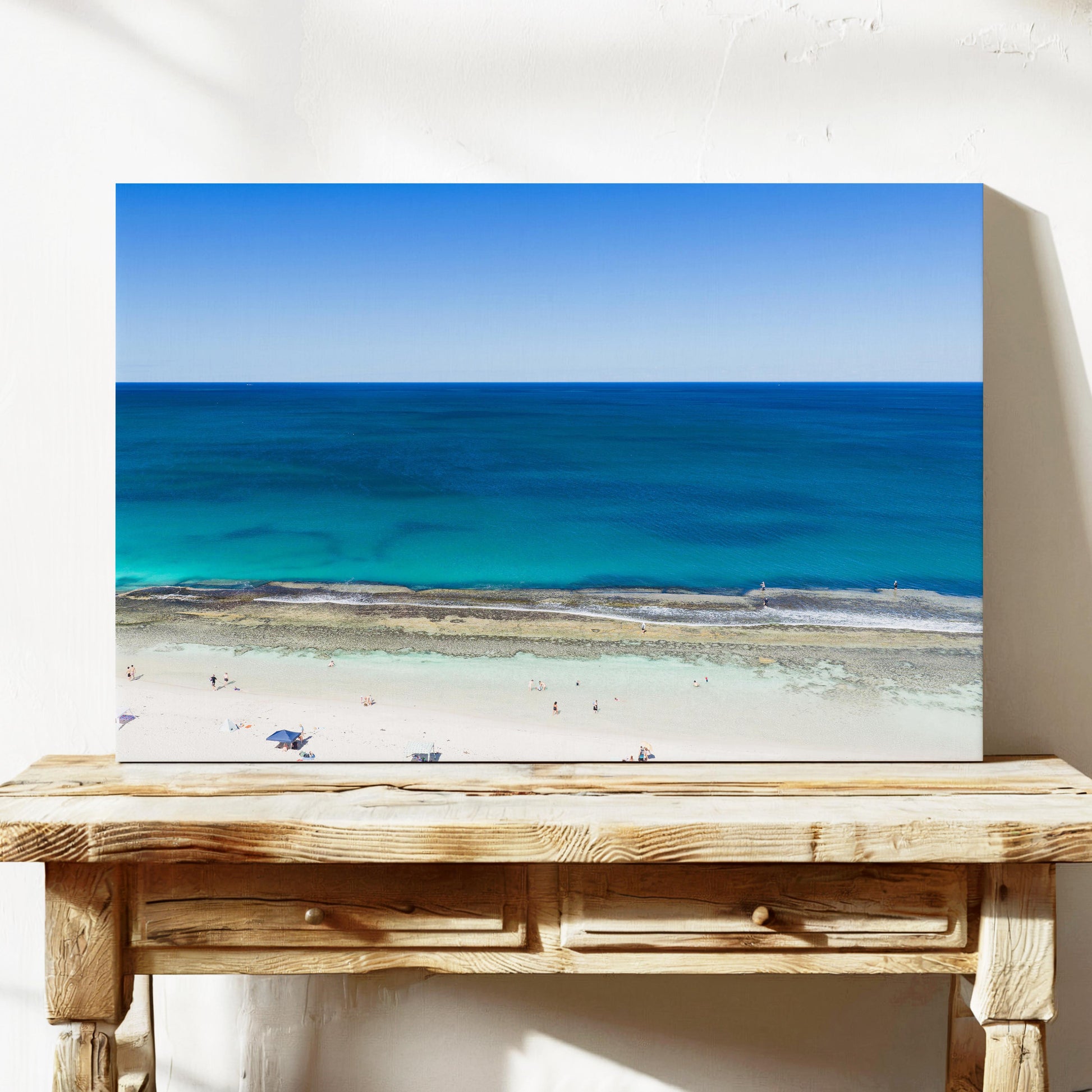 The reef and open ocean at Yanchep Lagoon, printed on stretched canvas