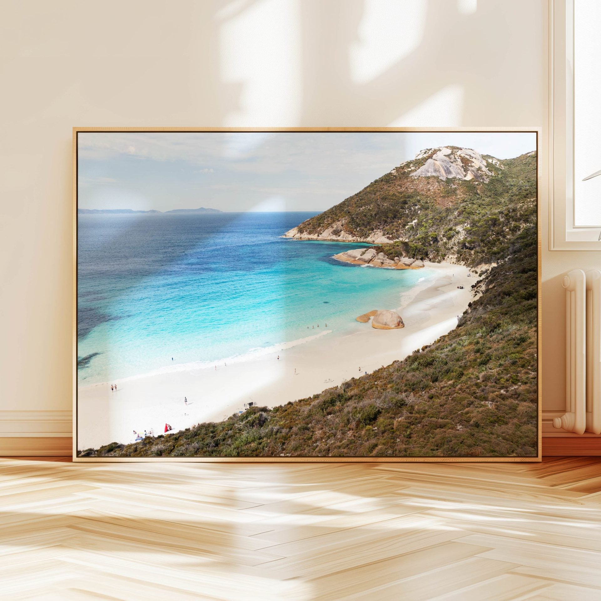 Little Beach Coastal Photography Framed Canvas image 2
